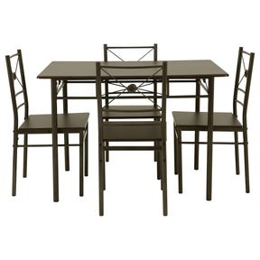 Anna 5-piece Rectangular Dining Set Dark Bronze Half Price Furniture