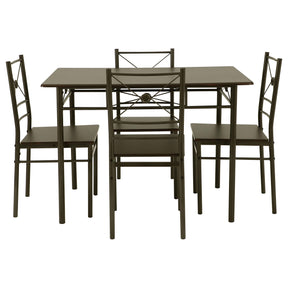 Anna 5-piece Rectangular Dining Set Dark Bronze Anna 5-piece Rectangular Dining Set Dark Bronze Half Price Furniture