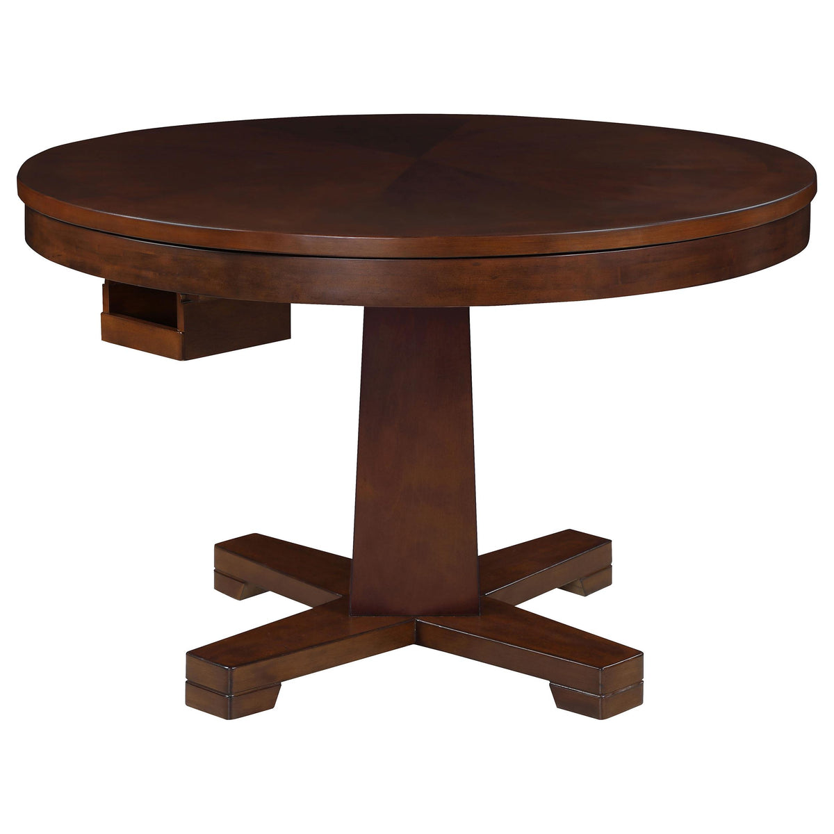 Marietta Round Wooden Game Table Tobacco  Half Price Furniture