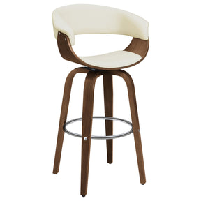 Zion Upholstered Swivel Bar Stool Walnut and Ecru  Half Price Furniture