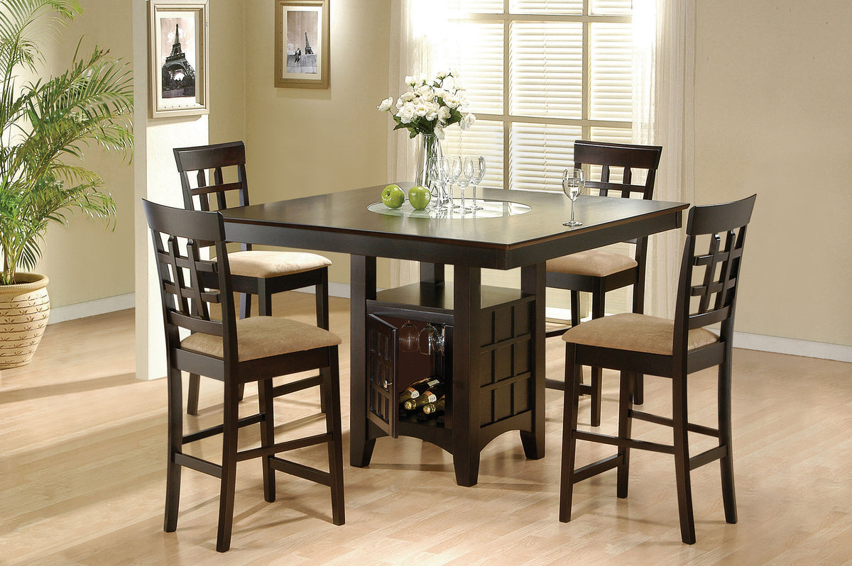 Gabriel 5-piece Square Counter Height Dining Set Cappuccino  Half Price Furniture