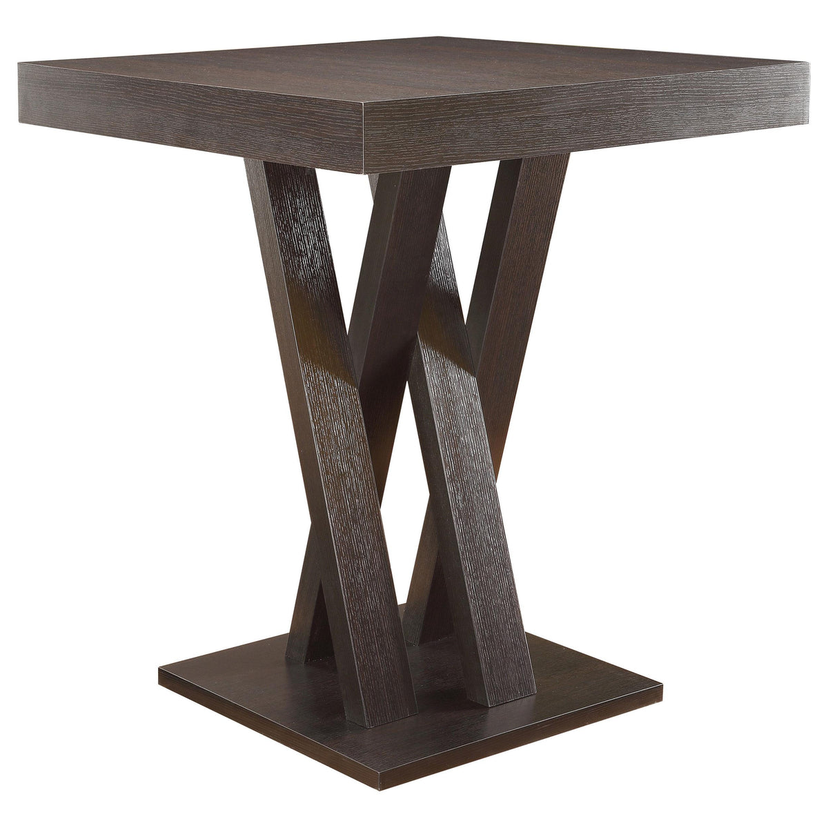 Freda Double X-shaped Base Square Bar Table Cappuccino  Las Vegas Furniture Stores