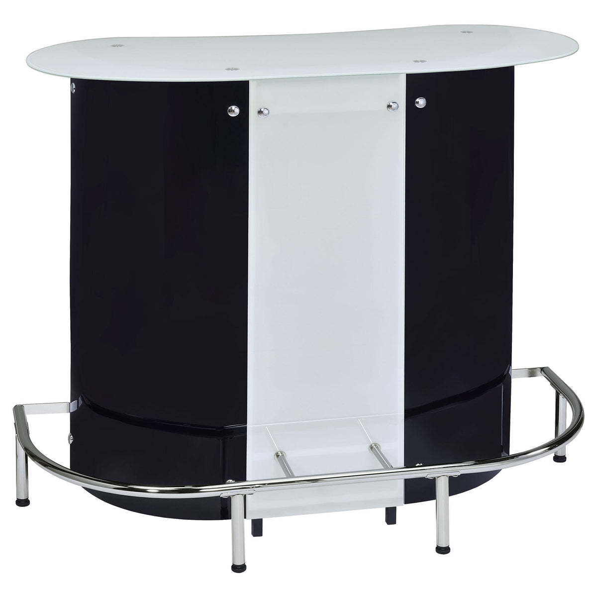 Lacewing 1-shelf Bar Unit Glossy Black and White  Half Price Furniture