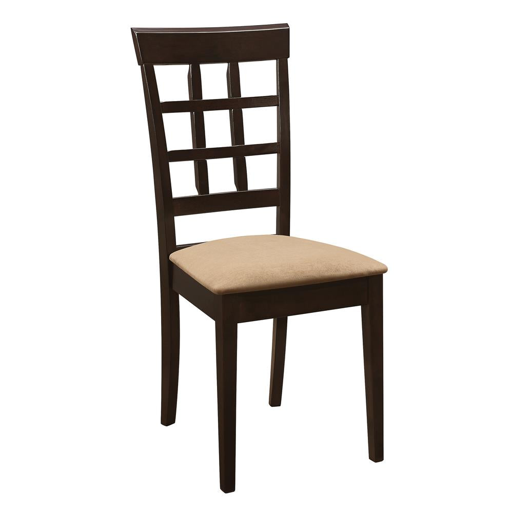 Gabriel Lattice Back Side Chairs Cappuccino and Tan (Set of 2)  Half Price Furniture