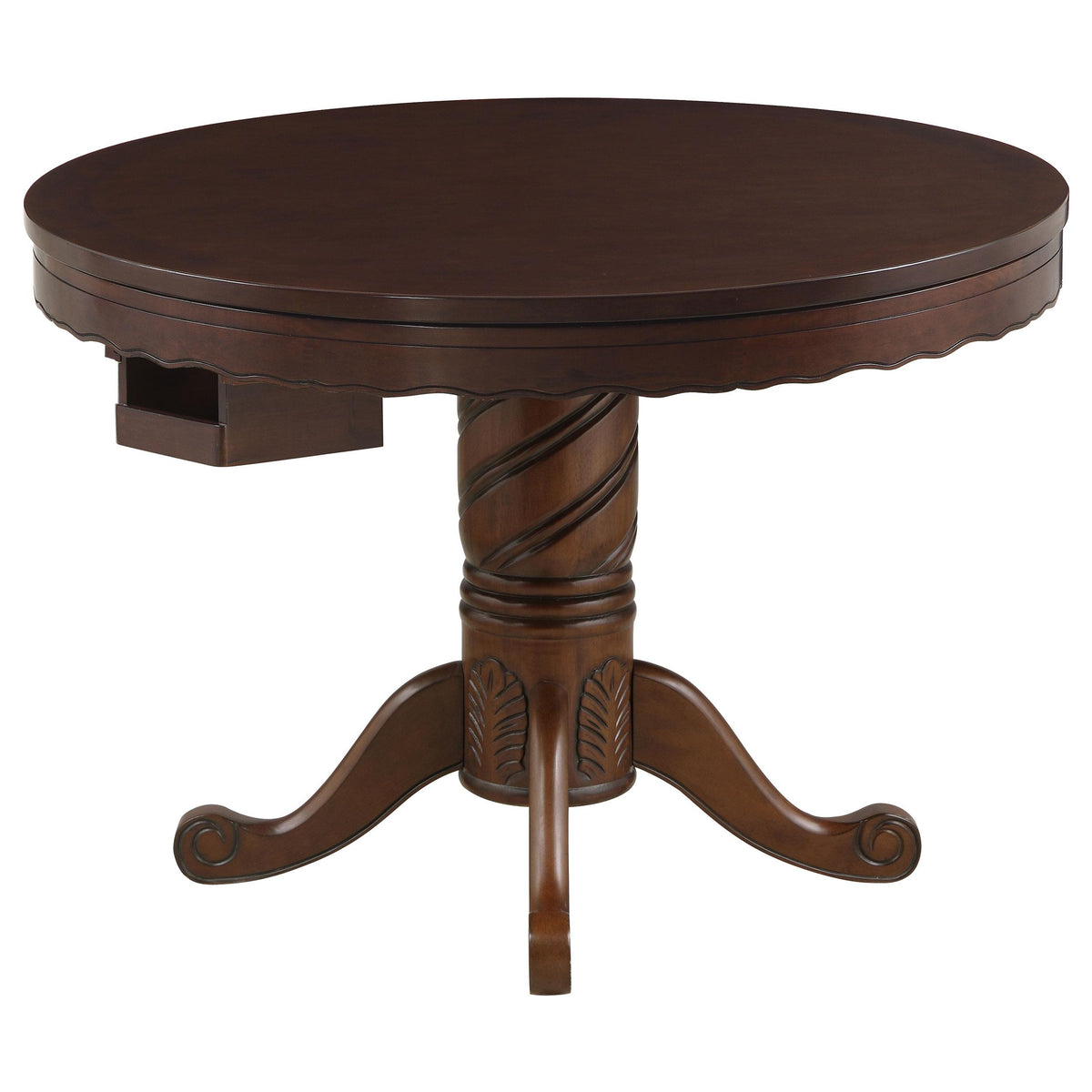 Turk 3-in-1 Round Pedestal Game Table Tobacco Half Price Furniture