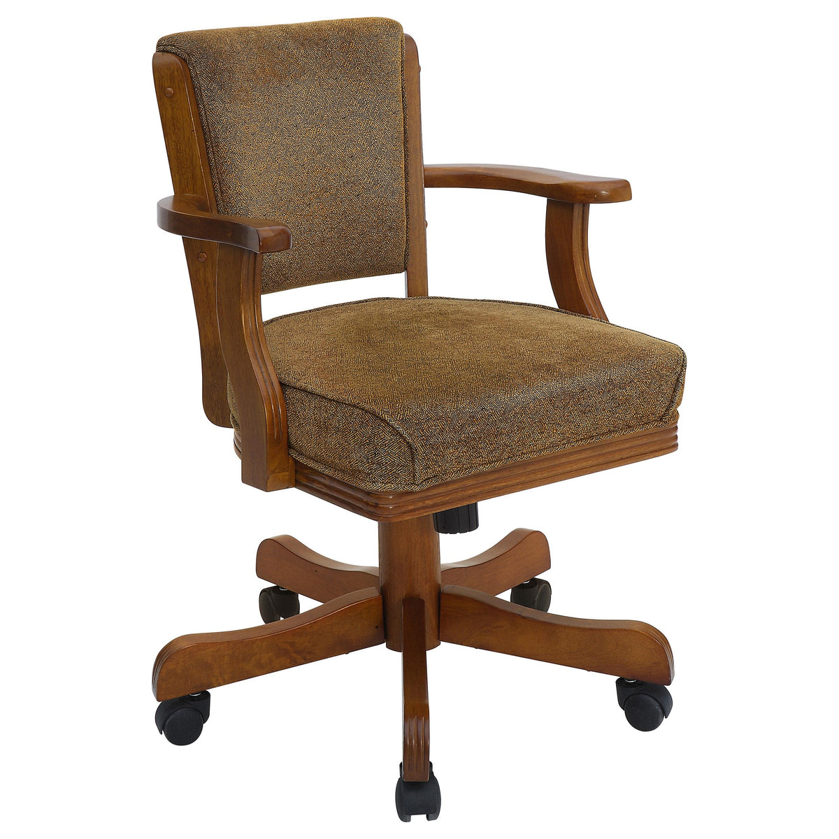 Mitchell Upholstered Game Chair Olive-brown and Amber  Half Price Furniture