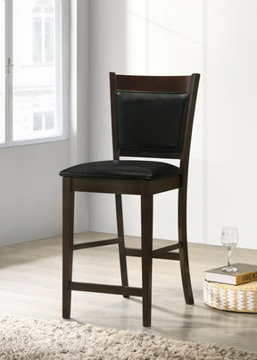 Jaden Upholstered Counter Height Stools Black and Espresso (Set of 2) Half Price Furniture