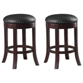 Aboushi Swivel Counter Height Stools with Upholstered Seat Brown (Set of 2) Aboushi Swivel Counter Height Stools with Upholstered Seat Brown (Set of 2) Half Price Furniture