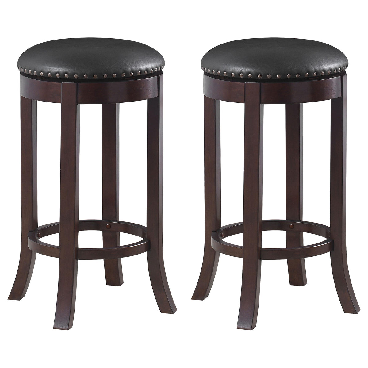 Aboushi Swivel Bar Stools with Upholstered Seat Brown (Set of 2)  Half Price Furniture