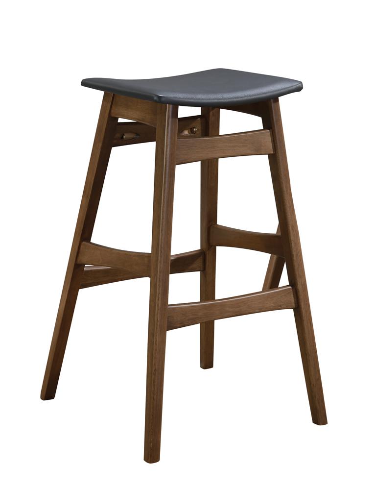 Finnick Tapered Legs Bar Stools Dark Grey and Walnut (Set of 2)  Half Price Furniture