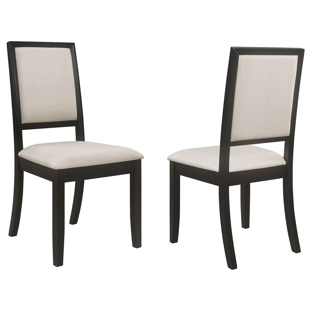 Louise Upholstered Dining Side Chairs Black and Cream (Set of 2)  Half Price Furniture