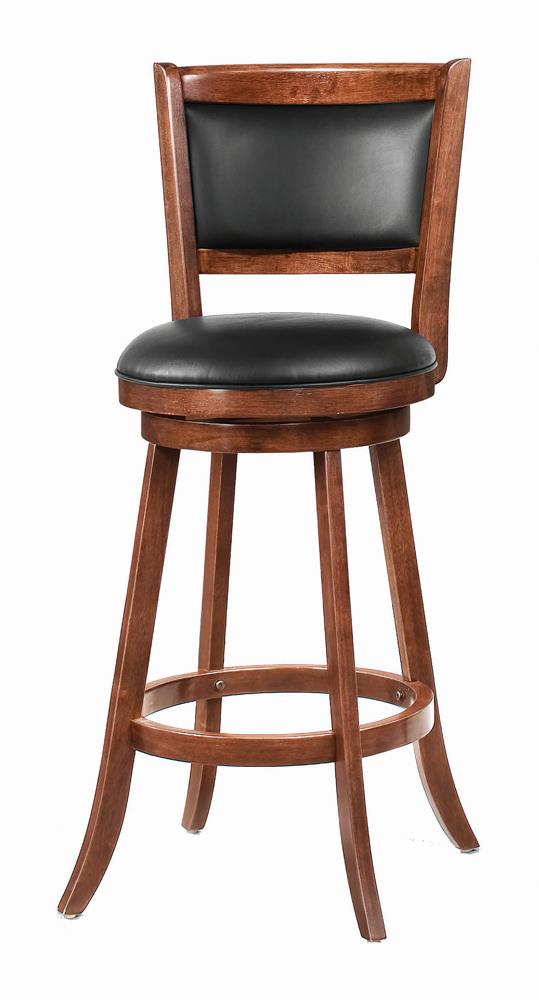 Broxton Upholstered Swivel Bar Stools Chestnut and Black (Set of 2)  Half Price Furniture