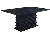 Stanton Rectangle Pedestal Dining Table Black Half Price Furniture