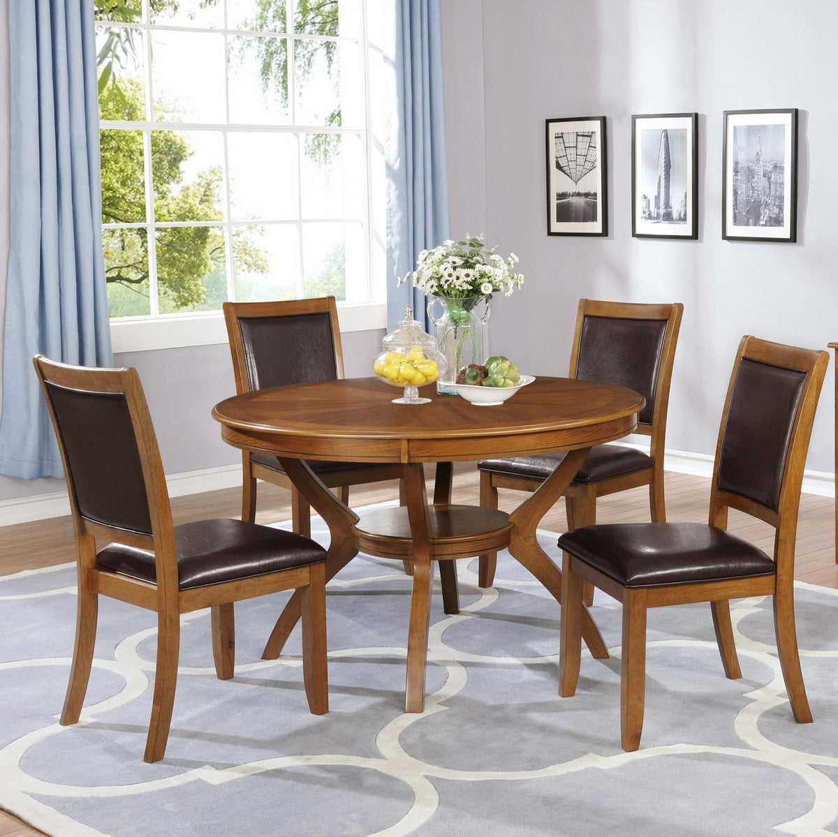 Nelms 5-piece Round Dining Room Set Brown  Half Price Furniture
