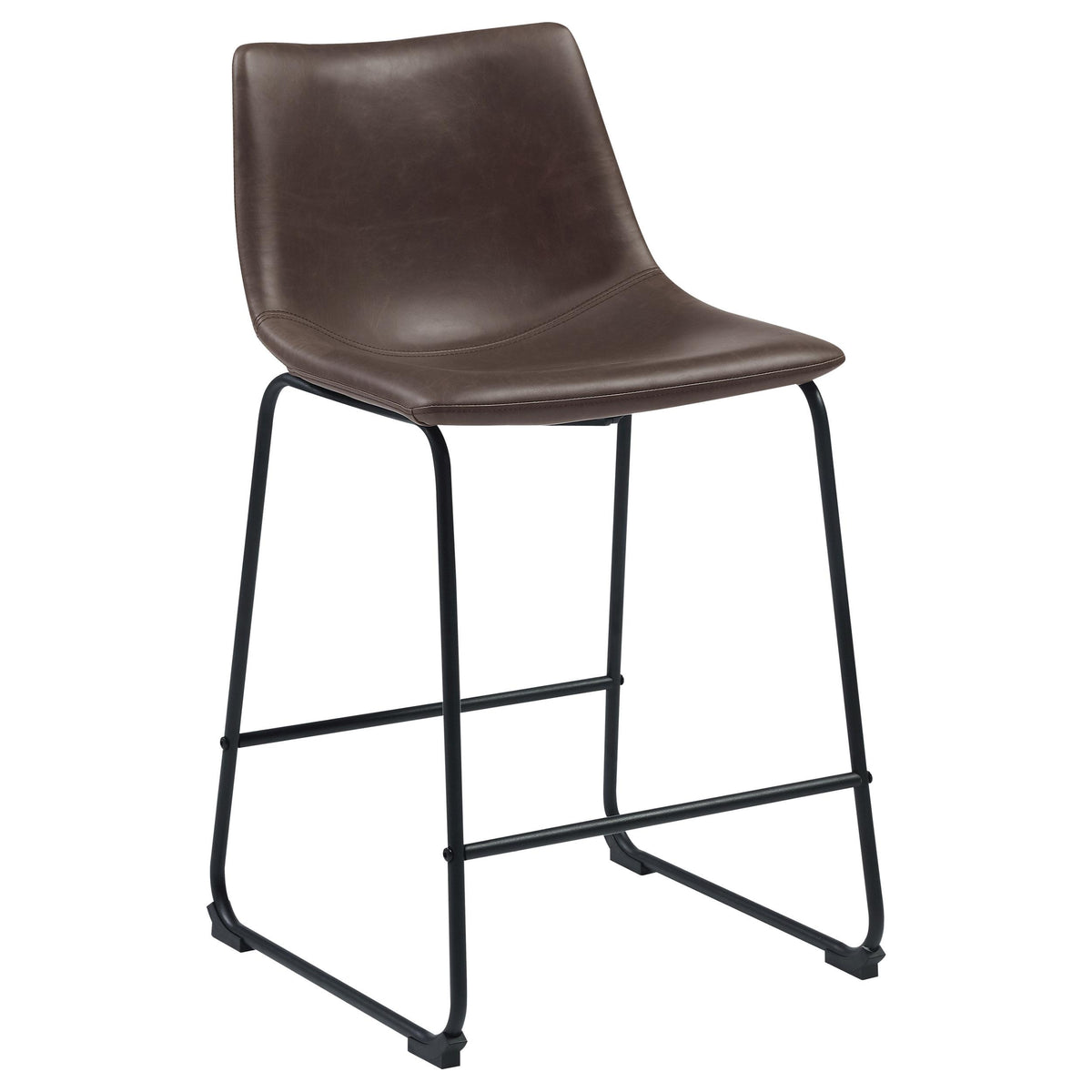 Michelle Armless Counter Height Stools Two-tone Brown and Black (Set of 2) Half Price Furniture