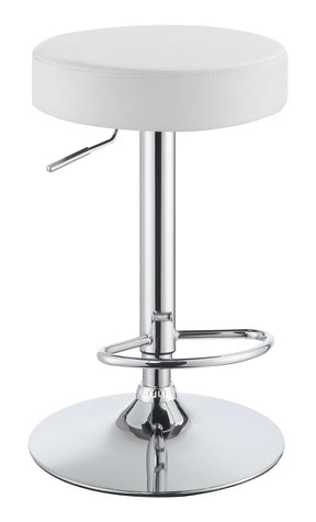 Ramses Adjustable Backless Bar Stool Chrome and White Half Price Furniture