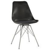 Juniper Armless Dining Chairs Black and Chrome (Set of 2) Half Price Furniture