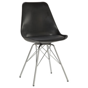 Juniper Armless Dining Chairs Black and Chrome (Set of 2) Half Price Furniture