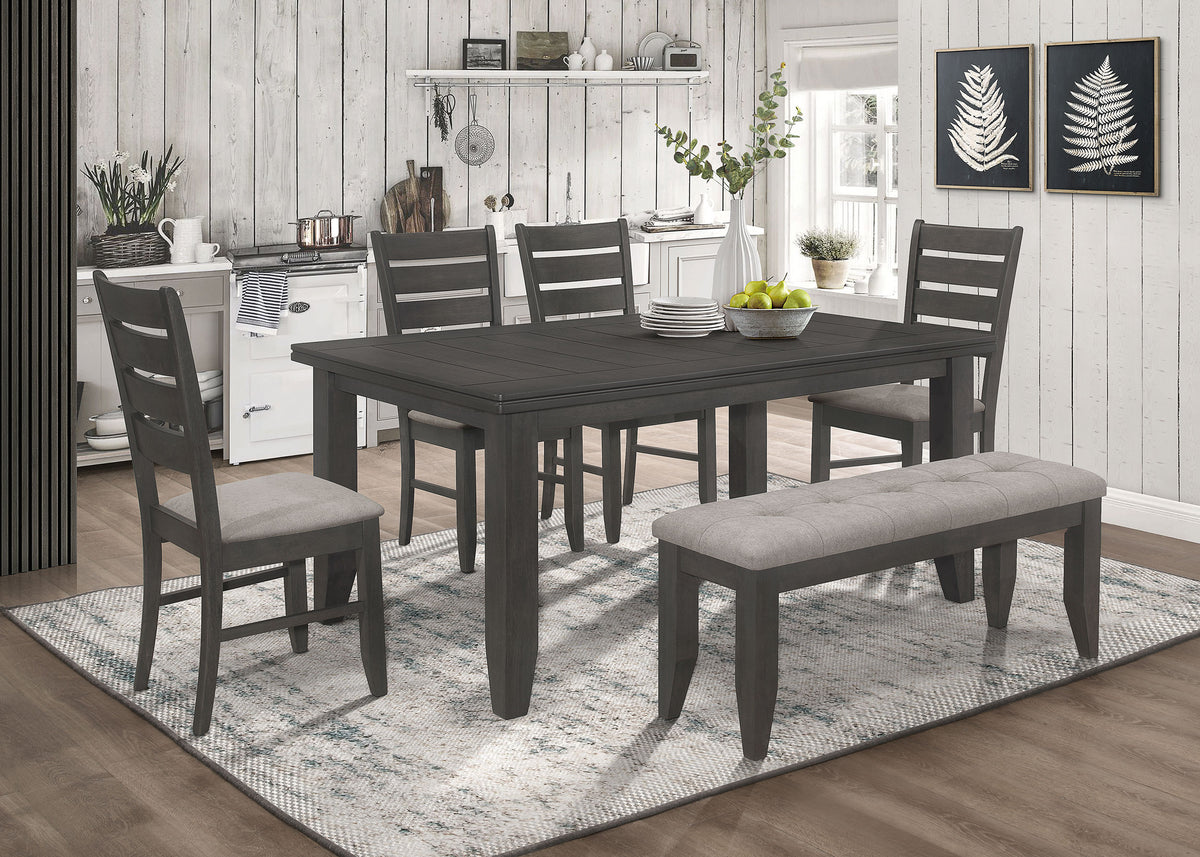 Dalila 5-piece Rectangular Dining Set Grey and Dark Grey Dalila 5-piece Rectangular Dining Set Grey and Dark Grey Half Price Furniture