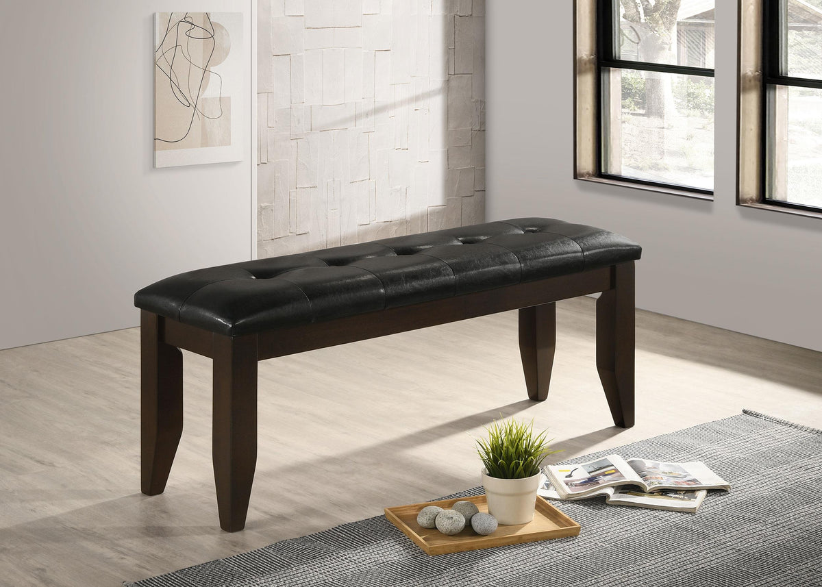 Dalila Tufted Upholstered Dining Bench Cappuccino and Black  Half Price Furniture