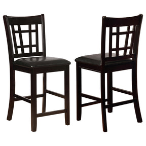 Lavon Upholstered Counter Height Stools Black and Espresso (Set of 2)  Las Vegas Furniture Stores