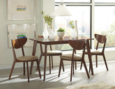 Kersey 5-piece Rectangular Dining Set Chestnut and Tan Kersey 5-piece Rectangular Dining Set Chestnut and Tan Half Price Furniture