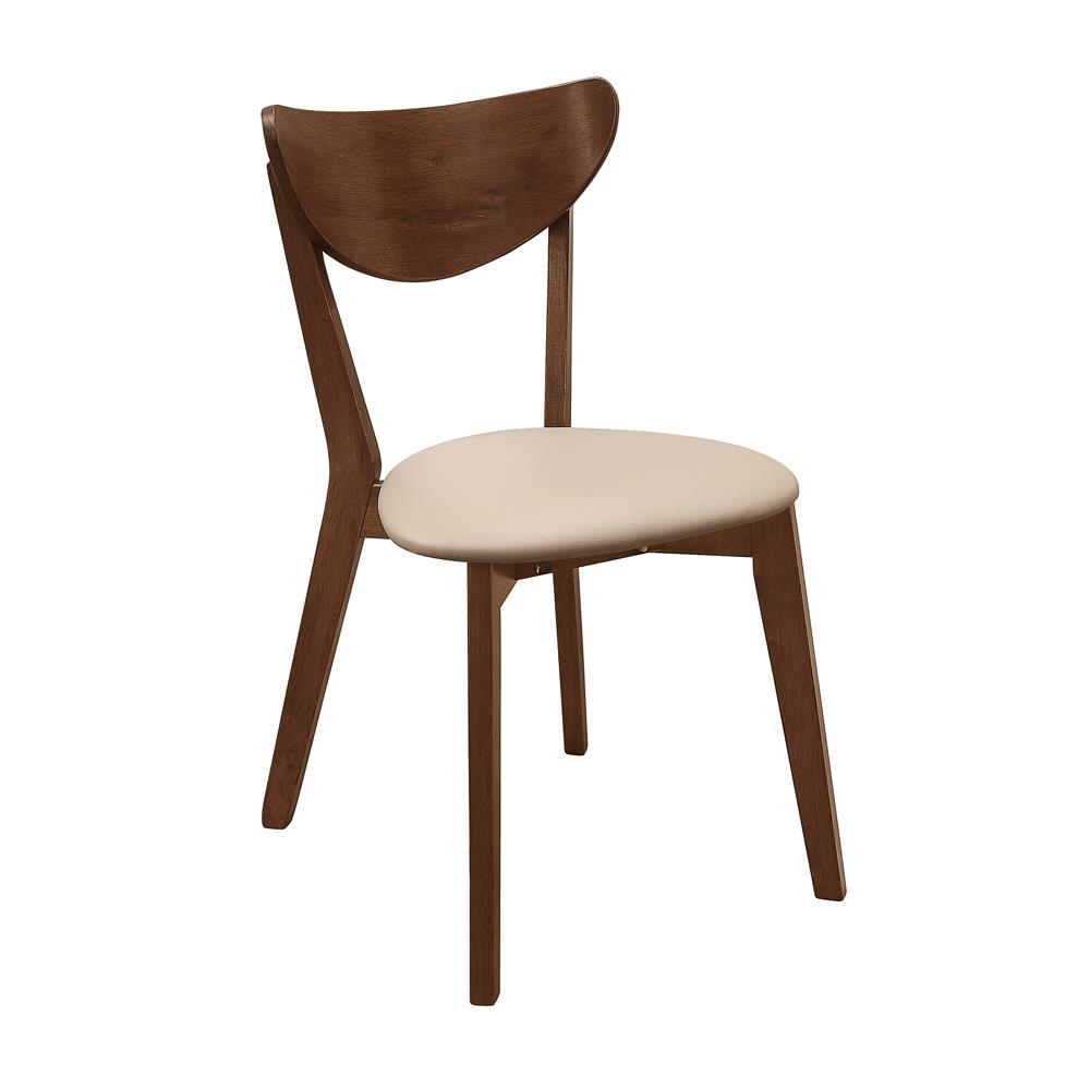 Kersey Dining Side Chairs with Curved Backs Beige and Chestnut (Set of 2)  Half Price Furniture