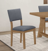 Sharon Open Back Padded Upholstered Dining Side Chair Blue and Brown (Set of 2) Half Price Furniture