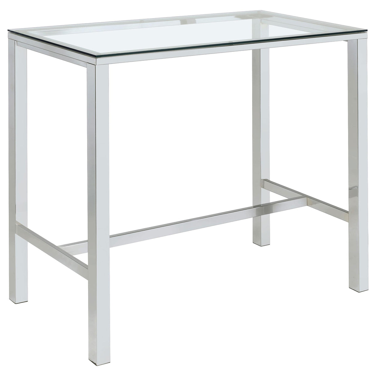 Tolbert Bar Table with Glass Top Chrome  Half Price Furniture