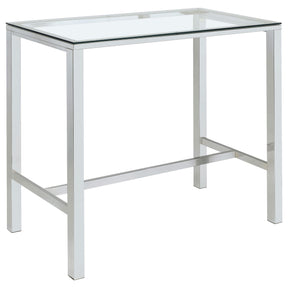 Tolbert Bar Table with Glass Top Chrome Half Price Furniture