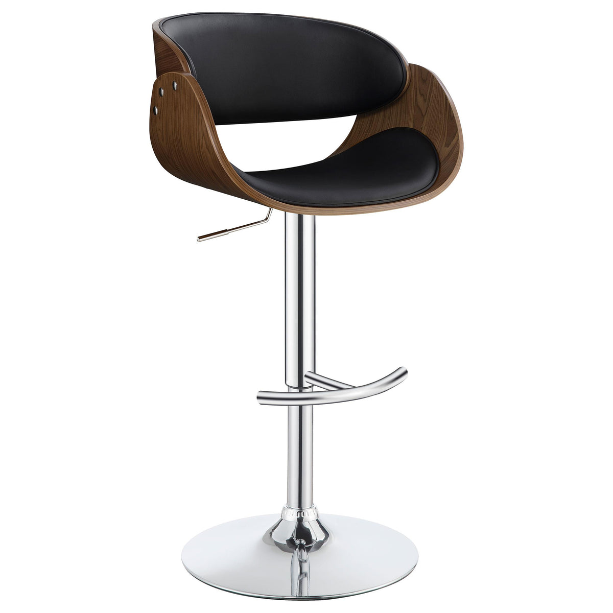 Dana Adjustable Bar Stool Black and Chrome  Half Price Furniture