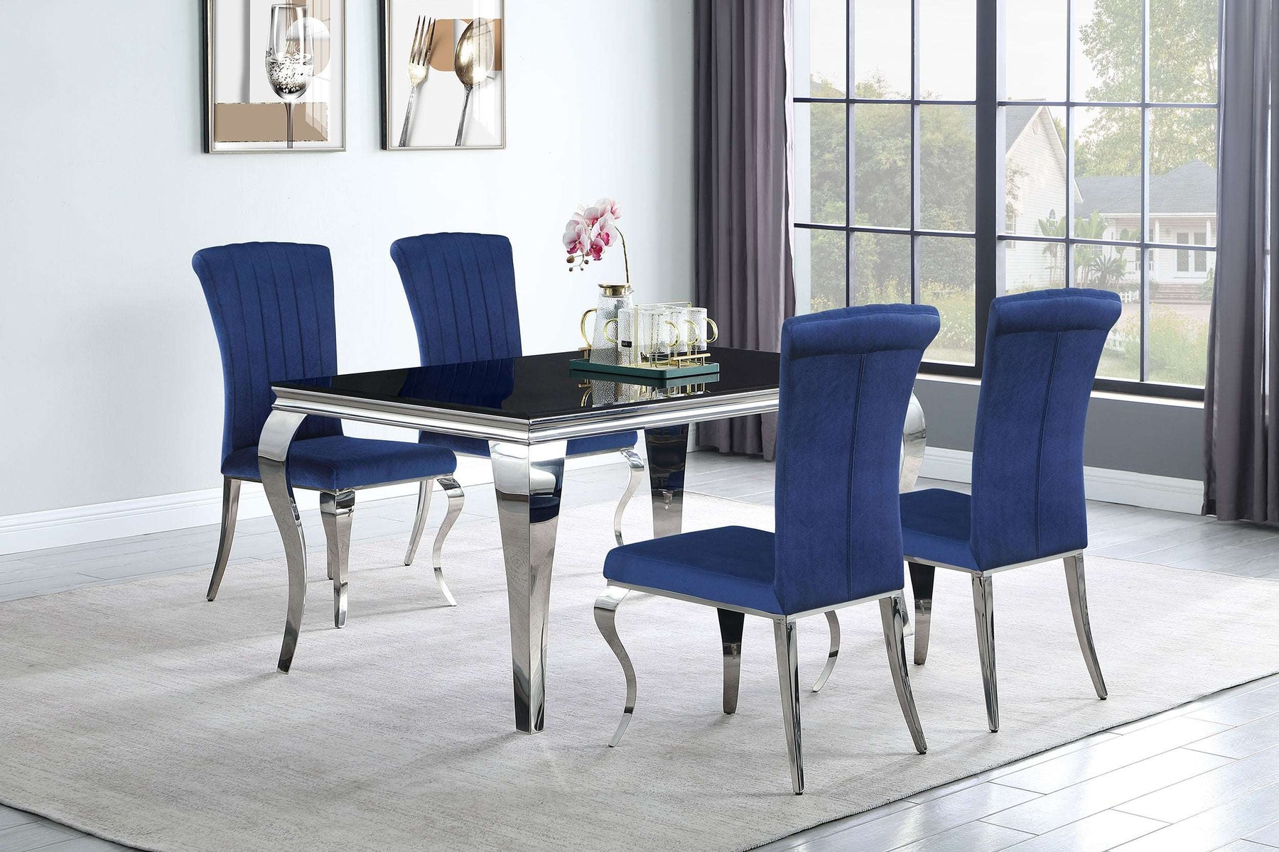 Carone 5-piece 61" Rectangular Dining Set - Dining Room Set - Half Price Furniture
