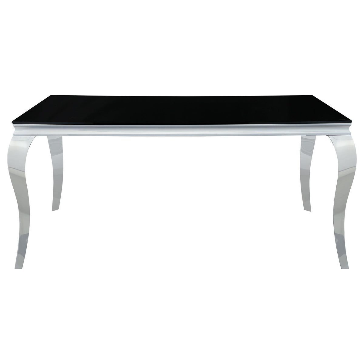 Carone Rectangular Dining Table Chrome and Black  Half Price Furniture