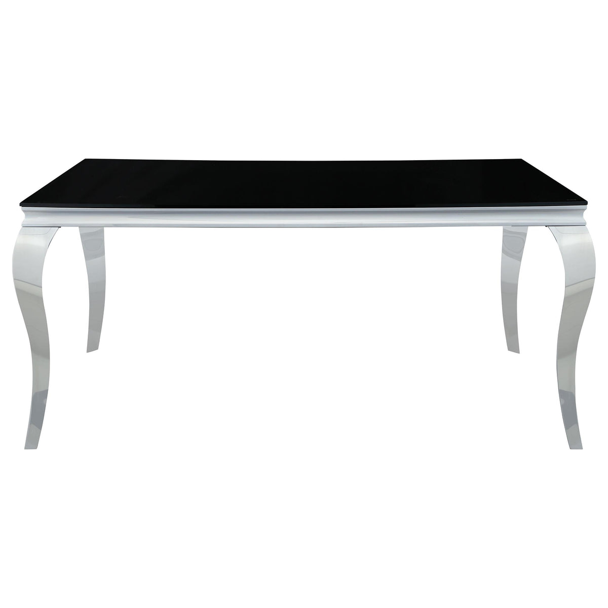 Carone Rectangular Dining Table Chrome and Black Half Price Furniture