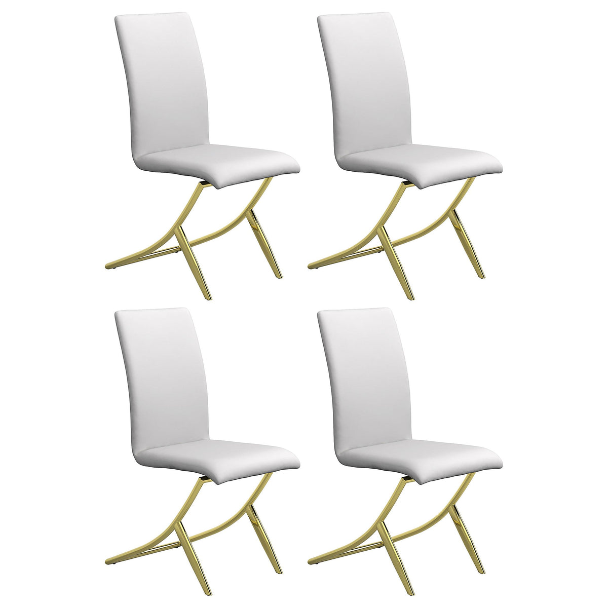 Carmelia Upholstered Side Chairs White (Set of 4)  Half Price Furniture