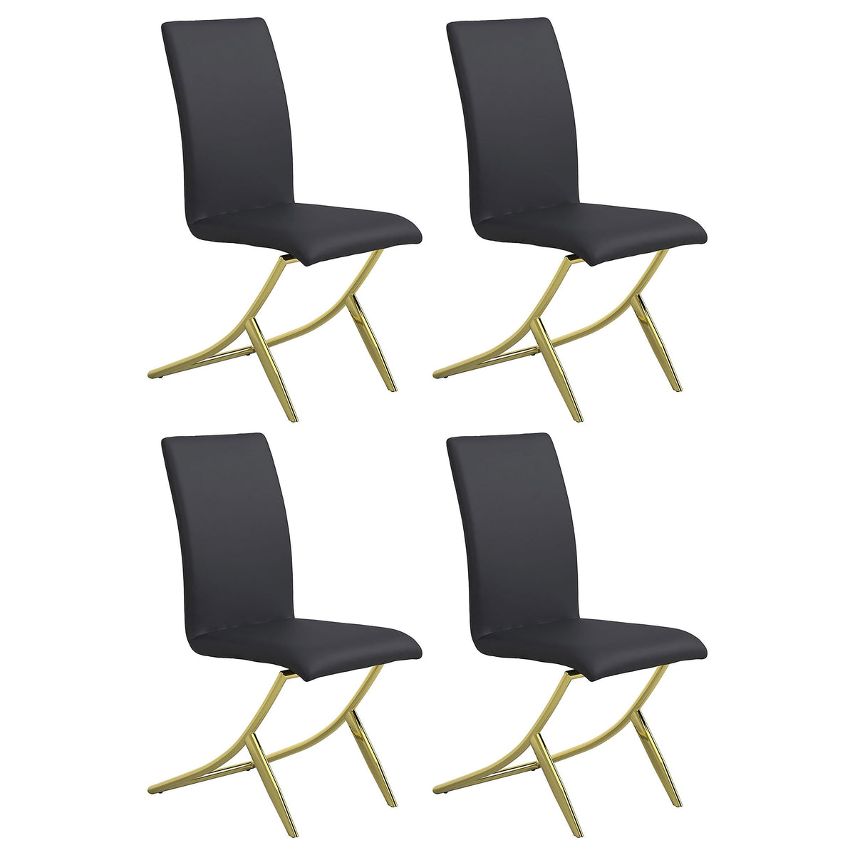 Carmelia Upholstered Side Chairs Black (Set of 4)  Half Price Furniture