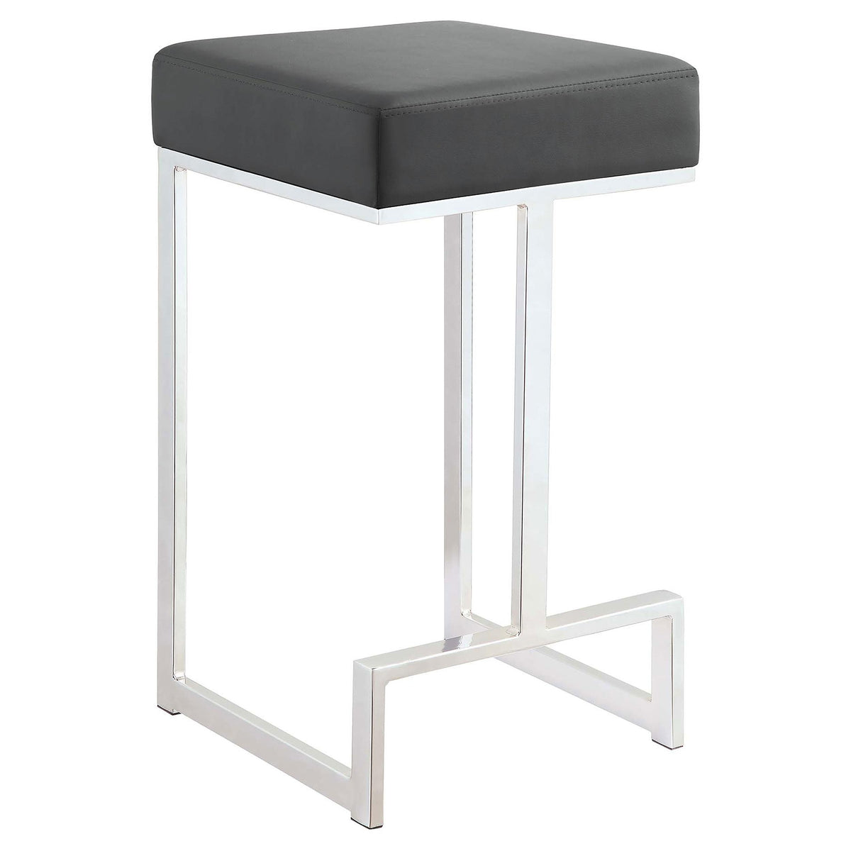 Gervase Square Counter Height Stool Grey and Chrome Half Price Furniture