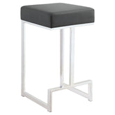Gervase Square Counter Height Stool Grey and Chrome Half Price Furniture
