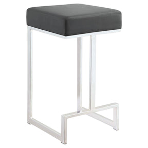 Gervase Square Counter Height Stool Grey and Chrome Half Price Furniture