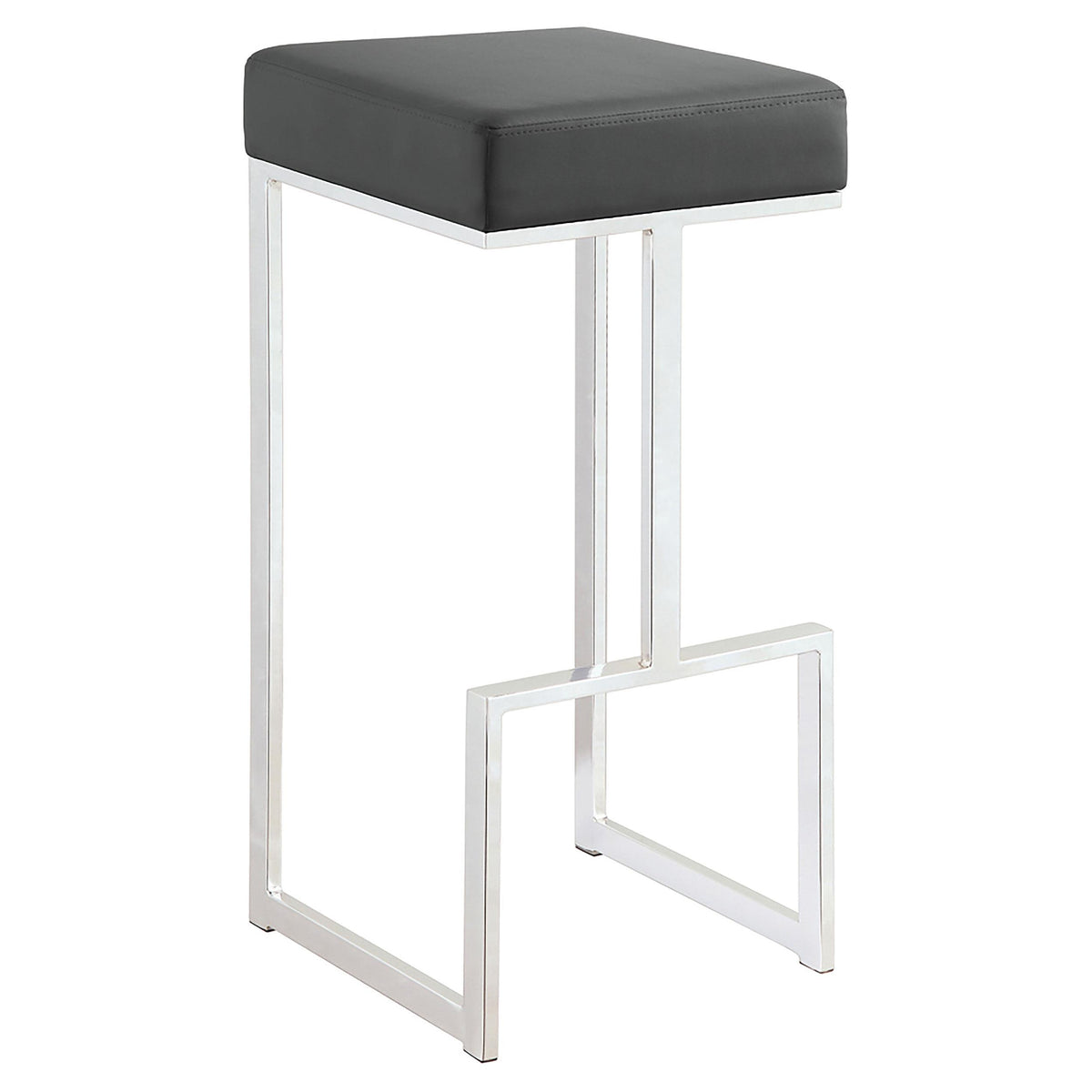 Gervase Square Bar Stool Grey and Chrome  Half Price Furniture