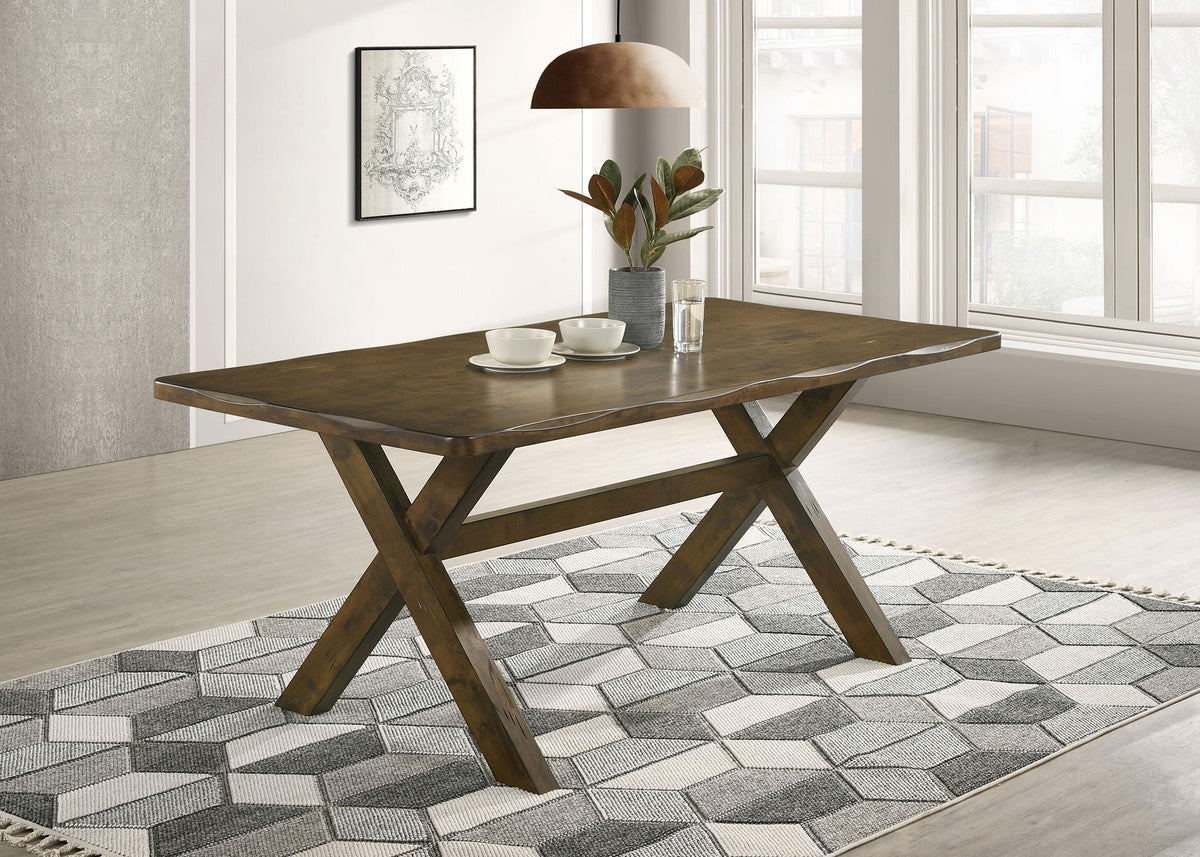 Alston X-shaped Dining Table Knotty Nutmeg  Half Price Furniture