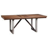 Spring Creek Dining Table with Extension Leaf Natural Walnut Half Price Furniture