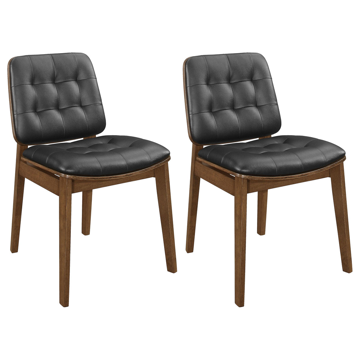 Redbridge Tufted Back Side Chairs Natural Walnut and Black (Set of 2)  Half Price Furniture