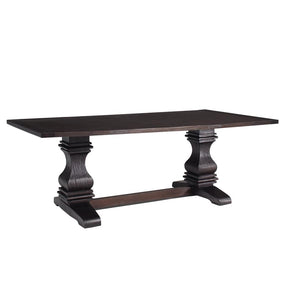 Parkins Double Pedestals Dining Table Rustic Espresso Half Price Furniture