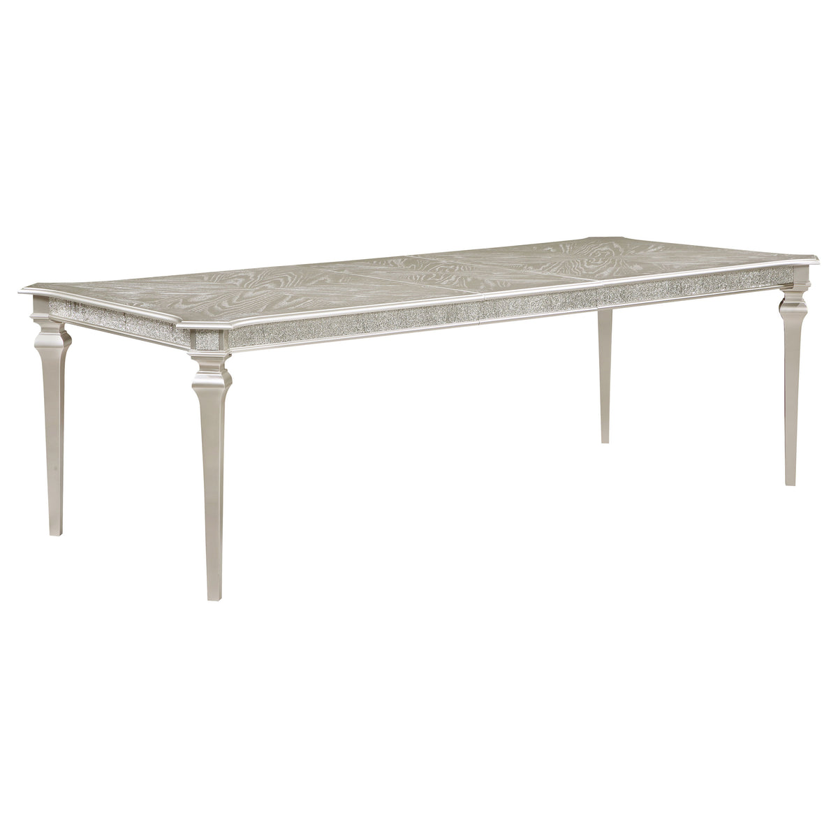 Evangeline Rectangular Dining Table with Extension Leaf Silver Oak  Half Price Furniture
