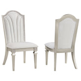 Evangeline Upholstered Dining Side Chair with Faux Diamond Trim Ivory and Silver Oak (Set of 2) Half Price Furniture