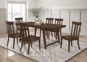 Reynolds Rectangular Dining Table Set Brown Oak - Dining Room Set - Half Price Furniture