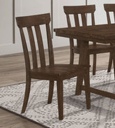 Reynolds Slat Back Dining Side Chair Brown Oak (Set of 2) Half Price Furniture