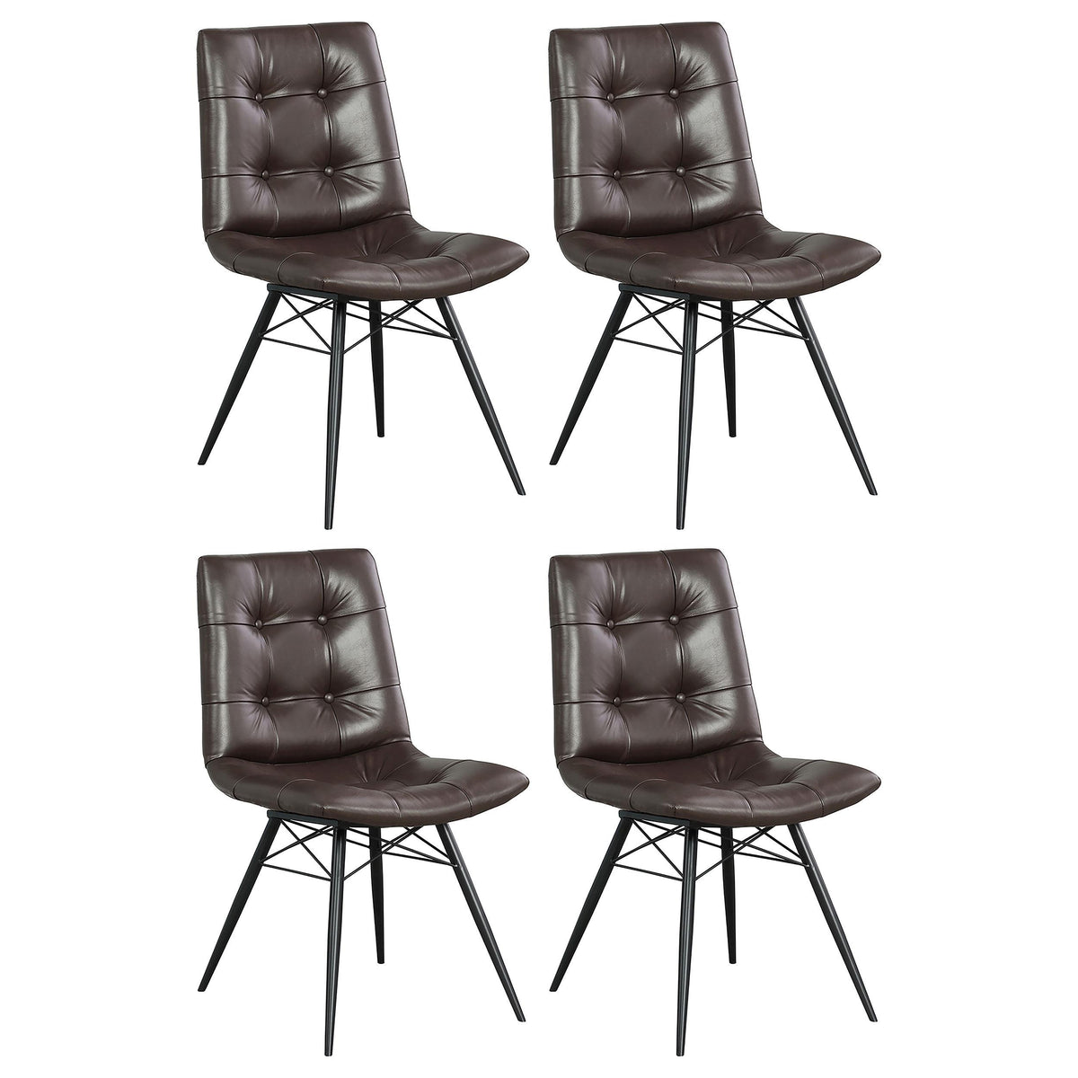 Aiken Upholstered Tufted Side Chairs Brown (Set of 4)  Half Price Furniture