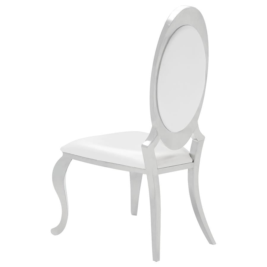 Antoine 7-Piece Black Tempered Glass Dining Set with Cream White Chairs